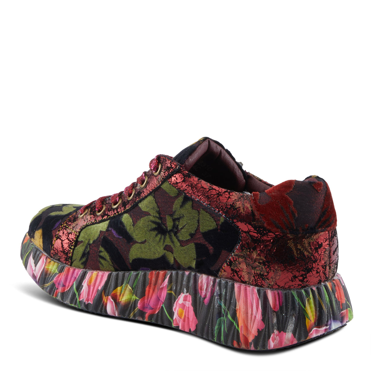 Stylish and comfortable L'ARTISTE DALLYN SNEAKERS in white with floral accents