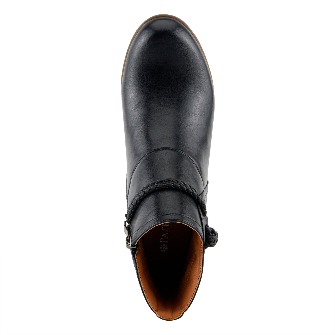 Black leather knee-high Patrizia Dandre boots with a sleek and modern design