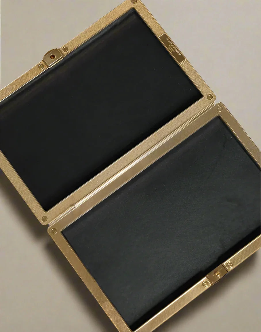 Dolce & Gabbana GOLD CRYSTAL BIFOLD CLUTCH EVENING PARTY WOMEN PURSE BAG