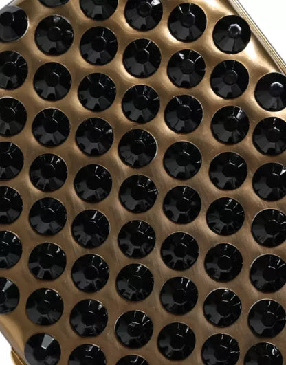 Dolce & Gabbana GOLD CRYSTAL BIFOLD CLUTCH EVENING PARTY WOMEN PURSE BAG