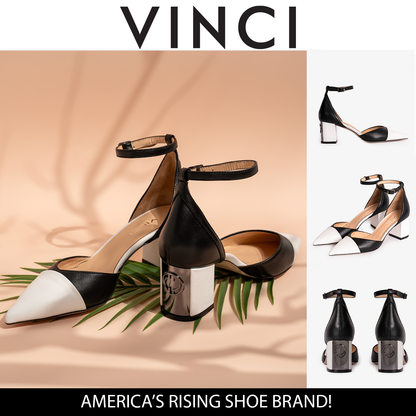 The Noella Black Leather Women Sandal