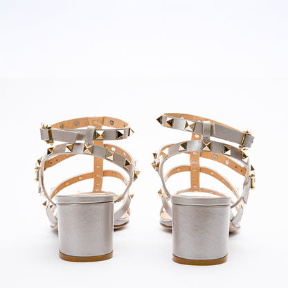 The Nejapa Beige Leather Multi Strap Women Sandal