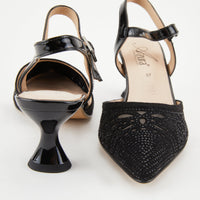 Thumbnail for Azura delicate sandals in metallic pewter with studded accents