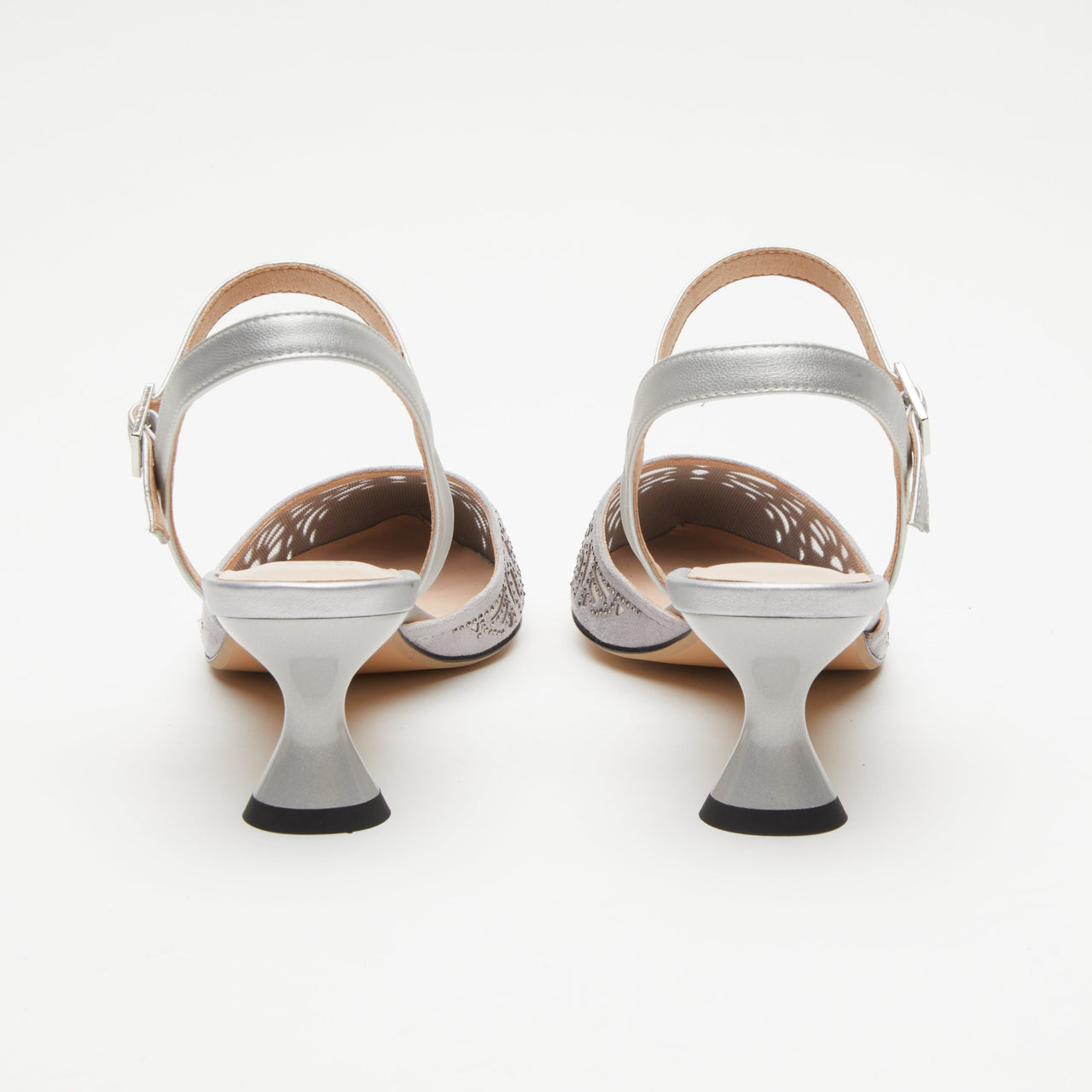 Azura delicate sandals in silver with sparkly sequins