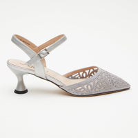 Thumbnail for Azura delicate sandals in white with lace detailing