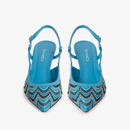 The Napoli Blue Leather Slingback Women Sandal