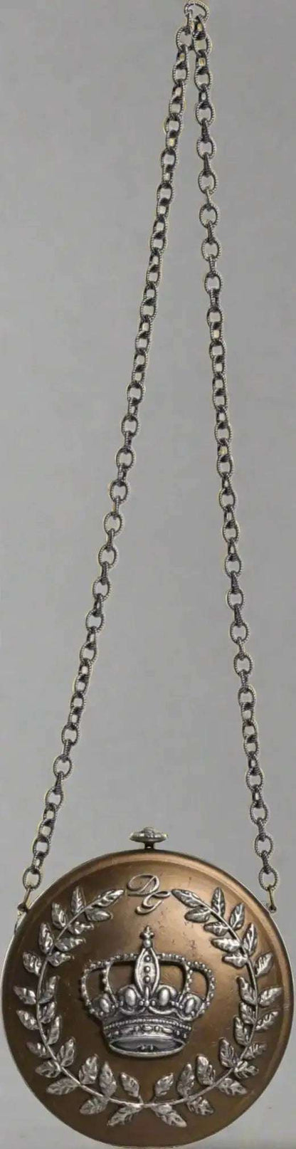 Dolce & Gabbana Gold Brass Metal DG Crown Clutch Crossbody Bag