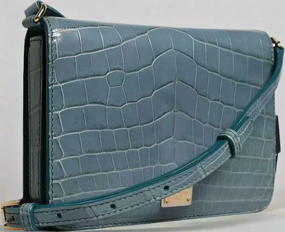 Dolce & Gabbana Green Exotic Leather DG Plaque Crossbody Mini Bag