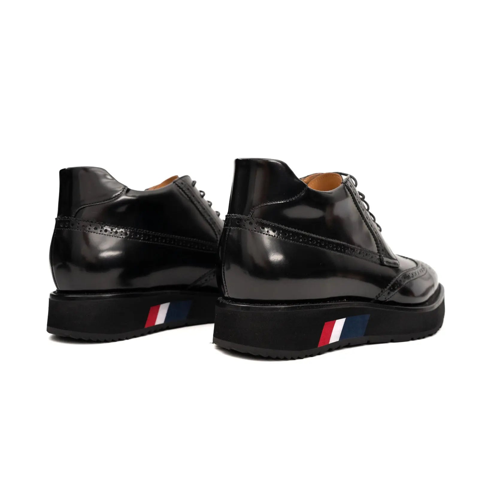 DIVINCH Brogue Platform Bootie Patent Calfskin Black