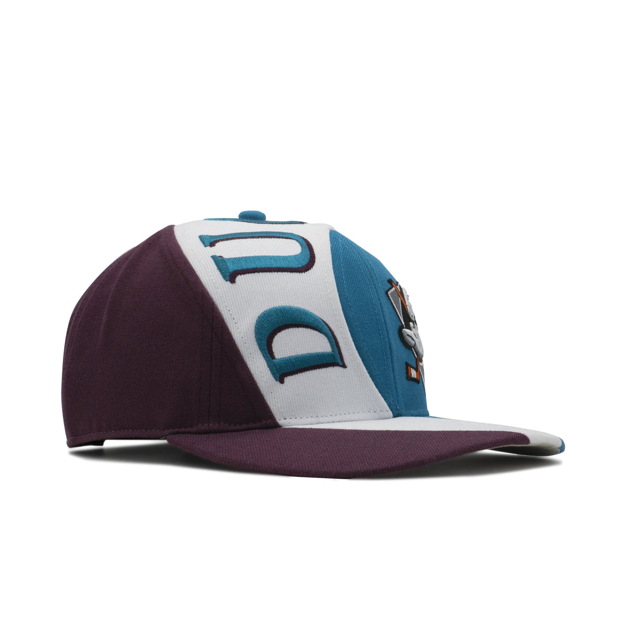 Classic snapback hat for Anaheim Ducks fans in maroon, white, and teal