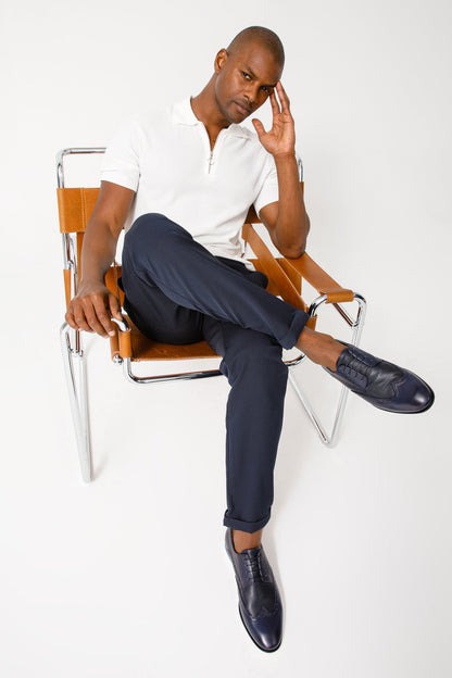 The Molise Navy Blue Wingtip Semi Brogue Derby Men Shoe  Final Sale!