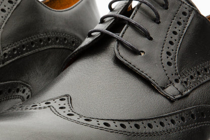 The Molise Black Wingtip Semi Brogue Derby Men  Shoe  Final Sale!