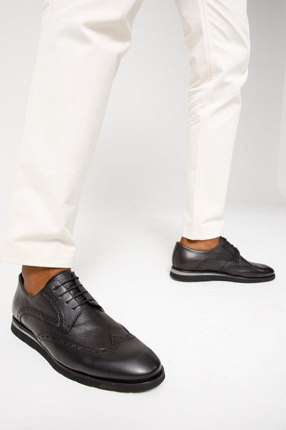 The Molise Black Wingtip Semi Brogue Derby Men  Shoe  Final Sale!