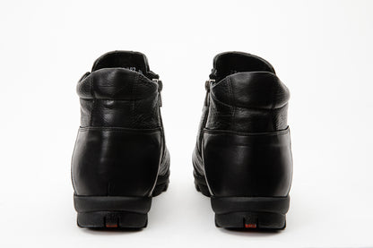 The Montreal Black Leather Casual Zip-Up Ankle Men Boot