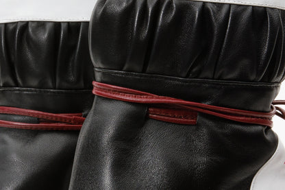 The Lucca Black & White Leather Mid Calf High Heel Women Boot Limited Edition