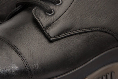 The Ottova Black Leather Lace-Up Sneaker Men Boot with a Zipper