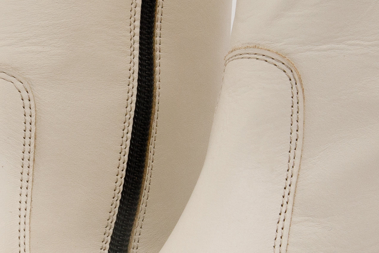 The Yako Cream Leather Mid Calf Women Boot Final Sale!