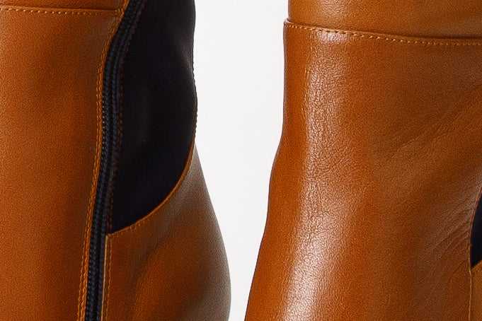 The Sao Paulo Tan Leather Knee High Platform Heel Women Boot