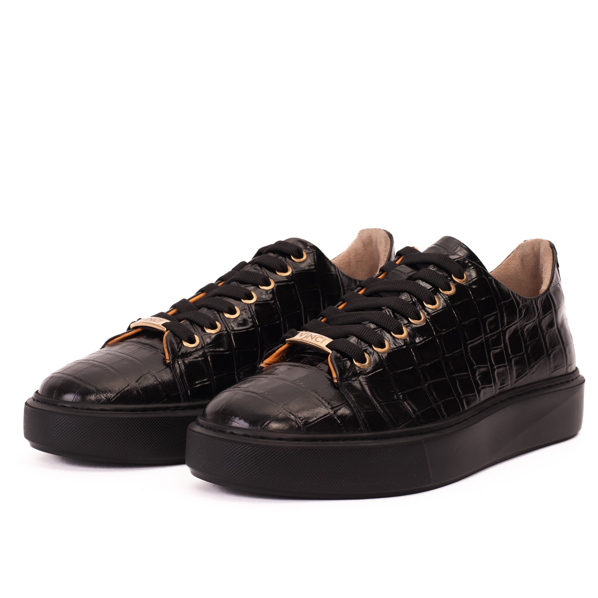 Vinci Leather Shoes The Dublin Black Leather Men Sneaker