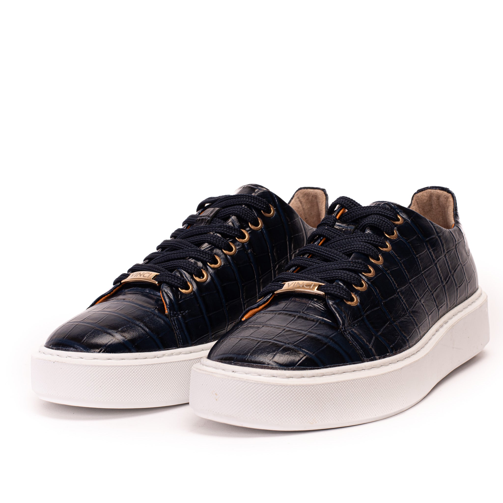 Vinci Leather Shoes The Dublin Blue Leather Men Sneaker