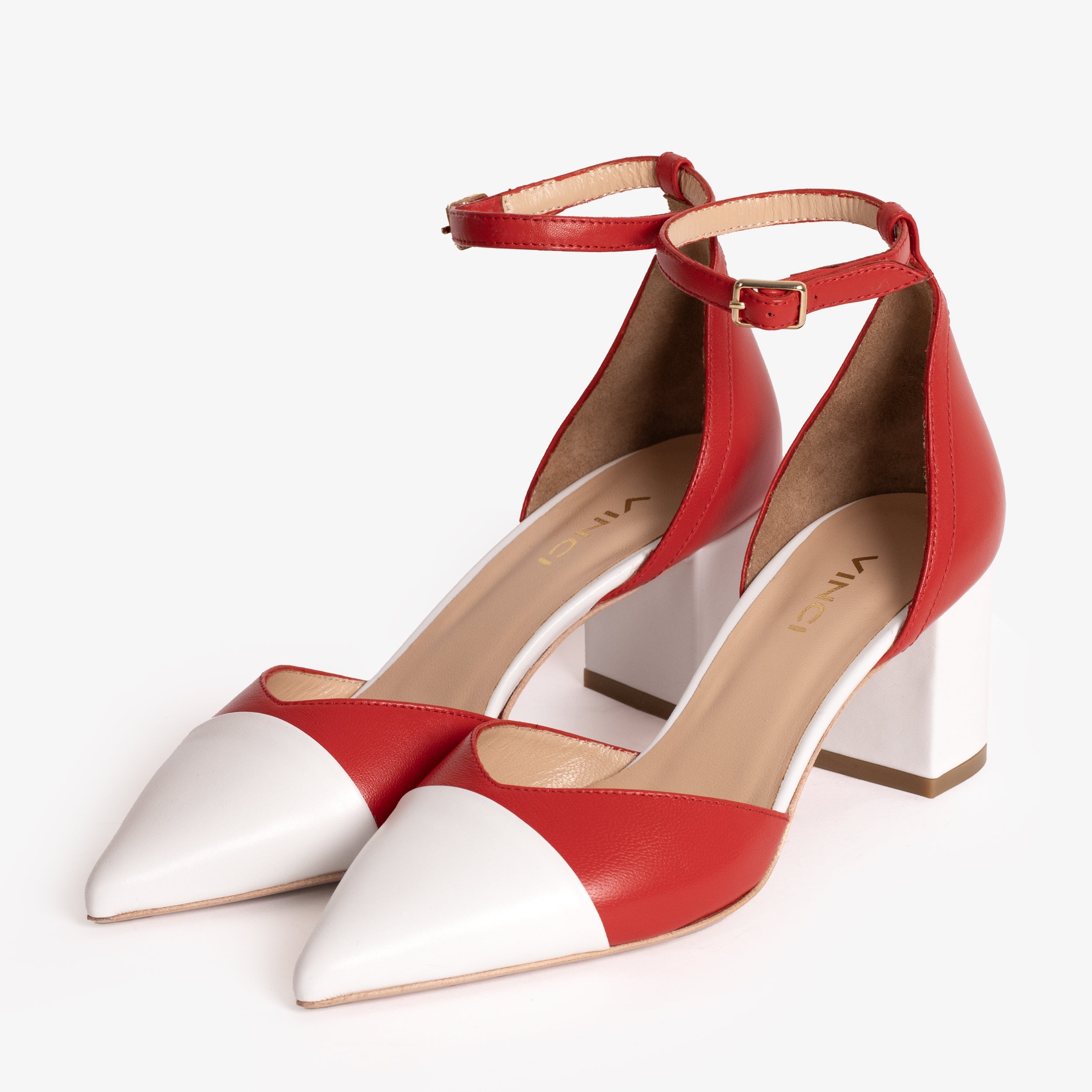 The Noella Red Leather Women Sandal