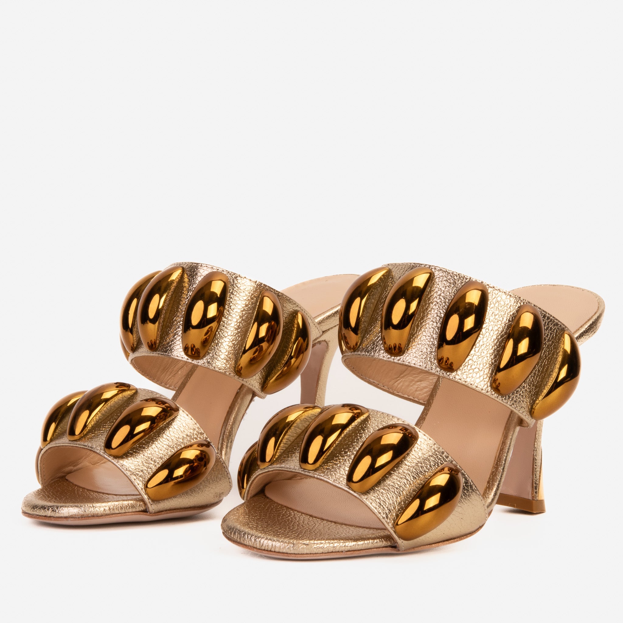 Vinci Leather Shoes The Eclipse Gold Leather Women Sandal