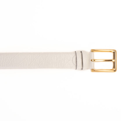 The Monaco White Leather Belt