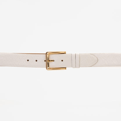 The Monaco White Leather Belt