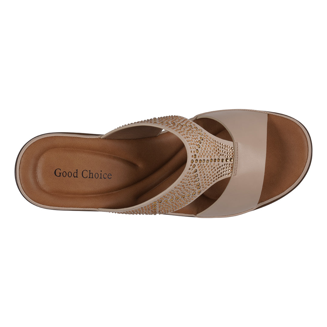 GC Shoes Women's Everi Nude Wedge Sandals