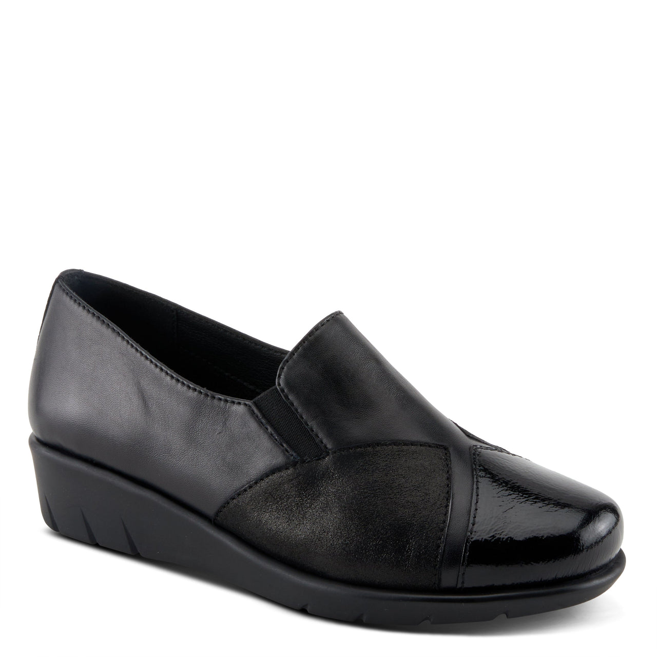 Buy Spring Step Shoes Evzen Women'S Modern Black Leather Wedge Slip On Shoes - Casual Shoes from Don’t Panic Shoes | Best Prices & Fast Shipping