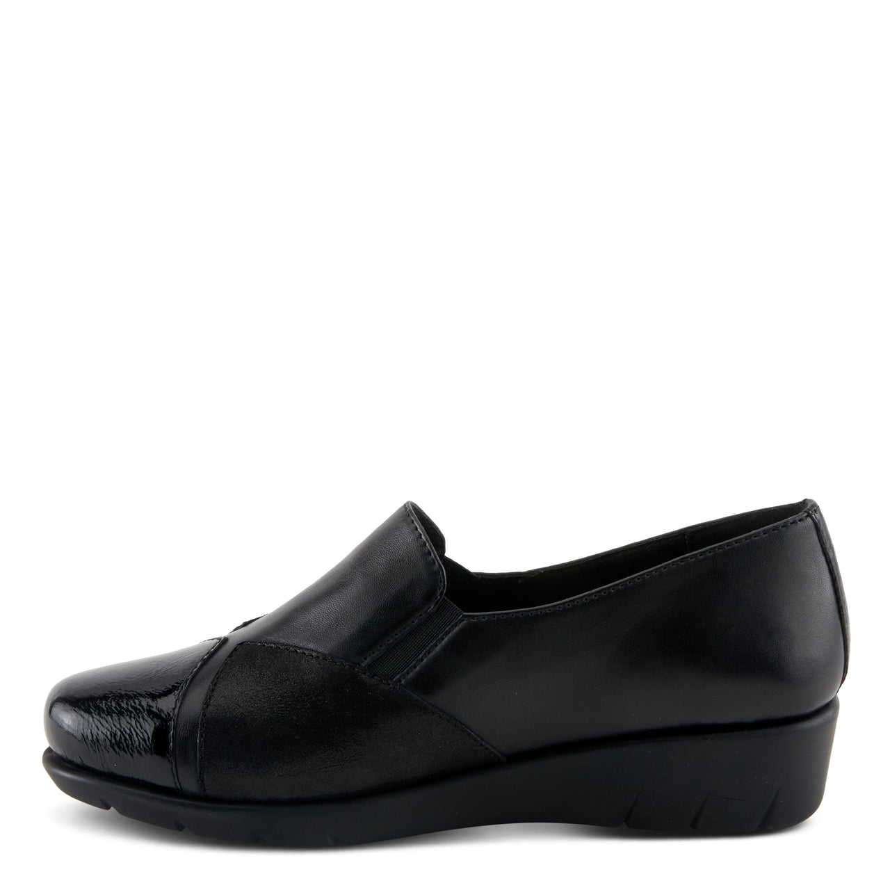 Stylish black leather Spring Step Evzen shoes with cushioned insoles