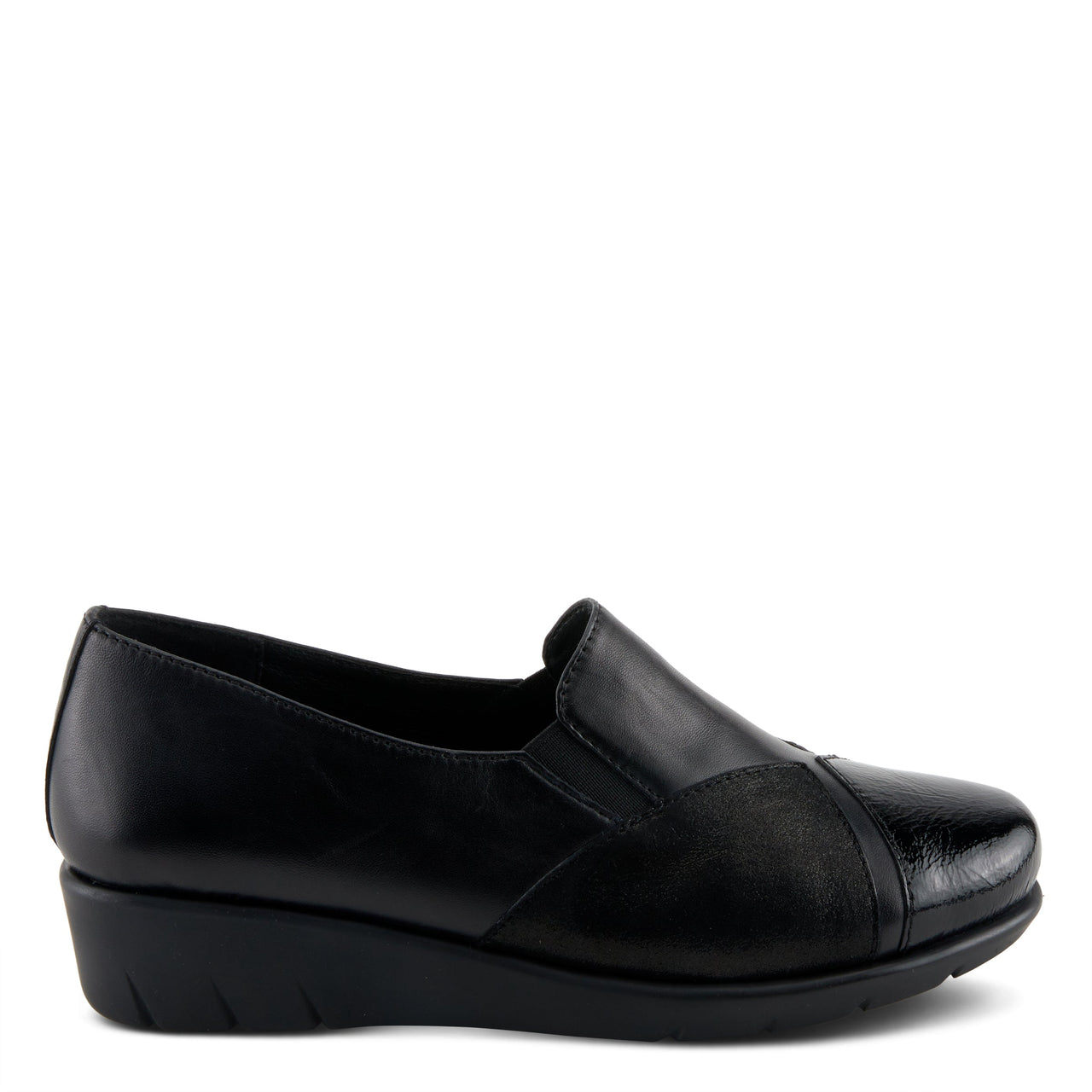 Buy Spring Step Shoes Evzen Women'S Modern Black Leather Wedge Slip On Shoes - Casual Shoes from Don’t Panic Shoes | Best Prices & Fast Shipping