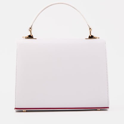 The Ege White Leather Handbag