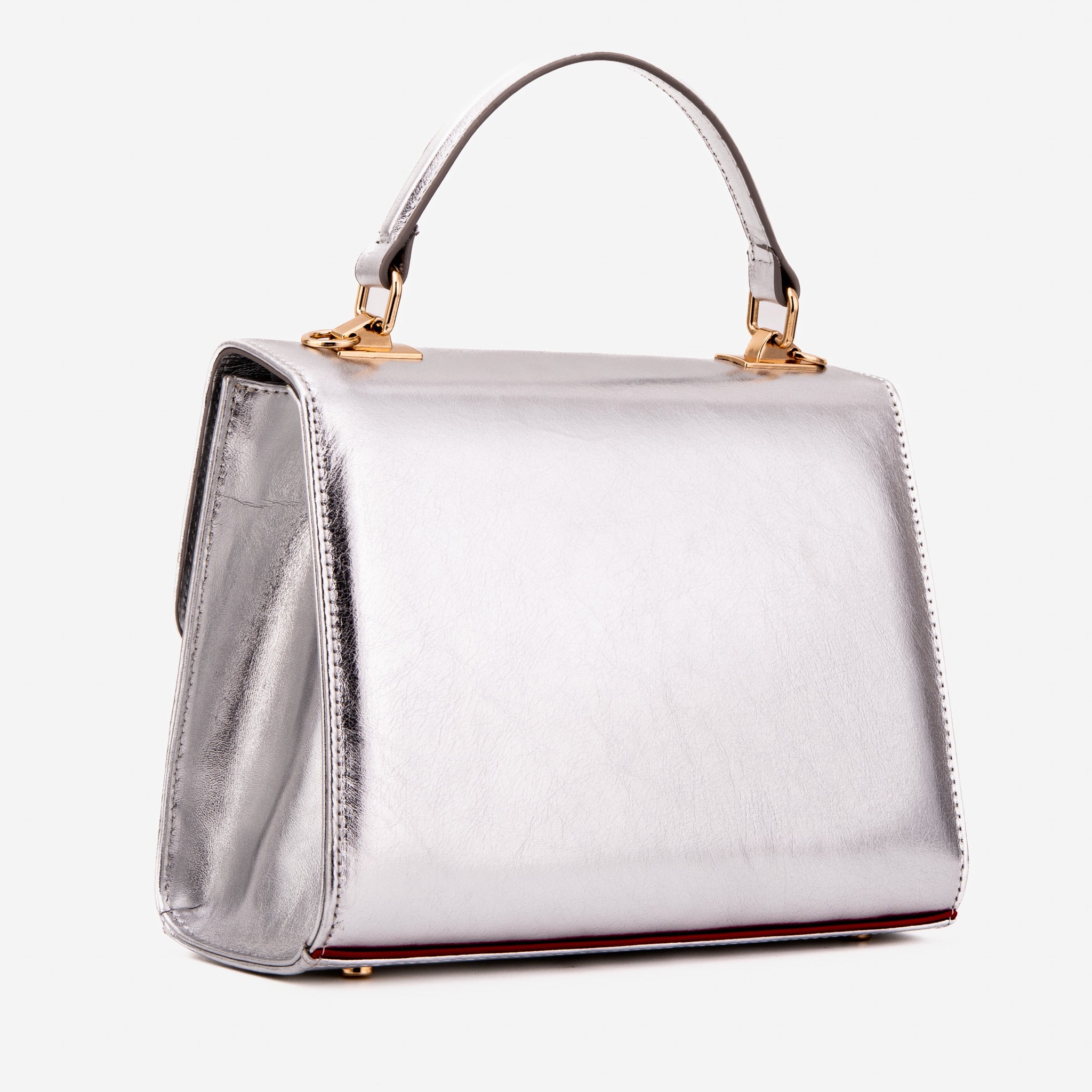The Ege Silver Leather Handbag