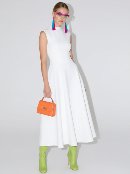 Elegant Sleeveless High-Waist A-Line Dress For Women, Upper West Side, BYMANYC New York.