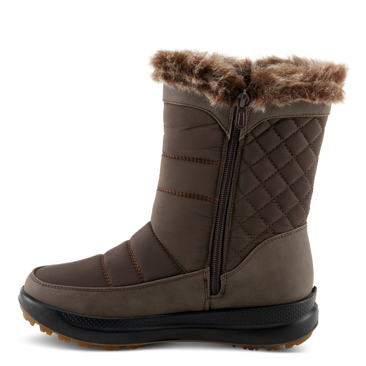 Stylish and comfortable FLEXUS FABULINUS boots in black leather with cozy faux fur lining