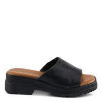 Thumbnail for Women's Spring Step Fireisland Sandals in Black Leather with Adjustable Straps