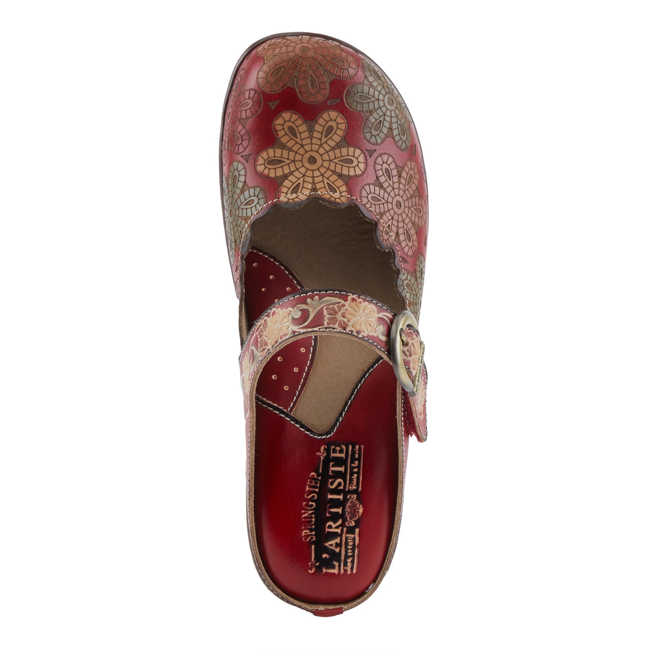 Stylish L'ARTISTE FLOCHINO CLOGS with floral laser cutouts