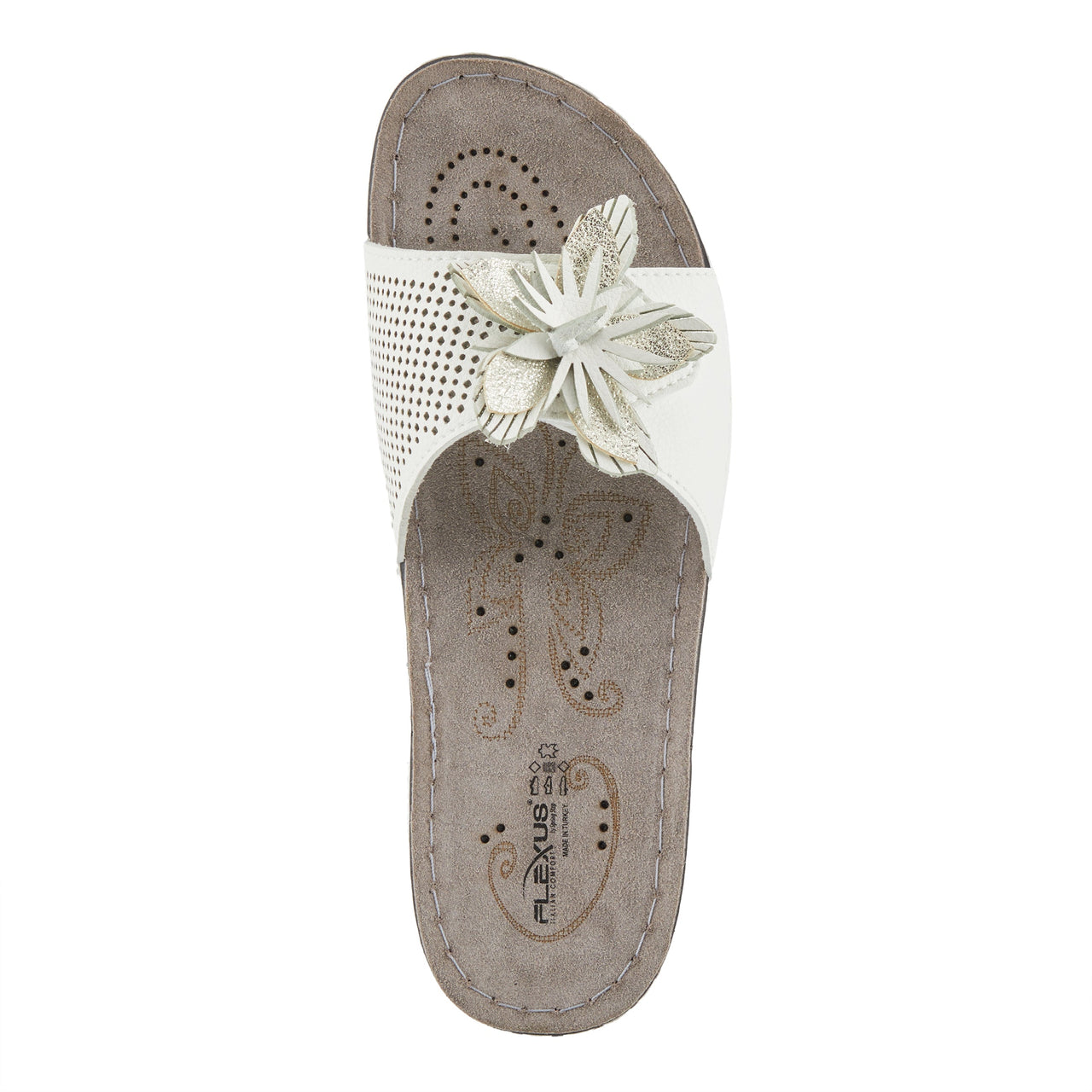 Comfortable Spring Step Shoes Flexus Flowerstars Sandals with floral design