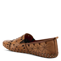 Thumbnail for Brown leather Spring Step Fusaro loafer shoe with tassel detail and slip-on design