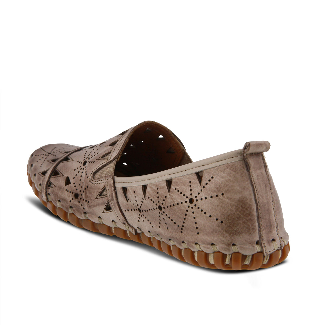 Brown leather loafer shoe with tassel detail and cushioned insole