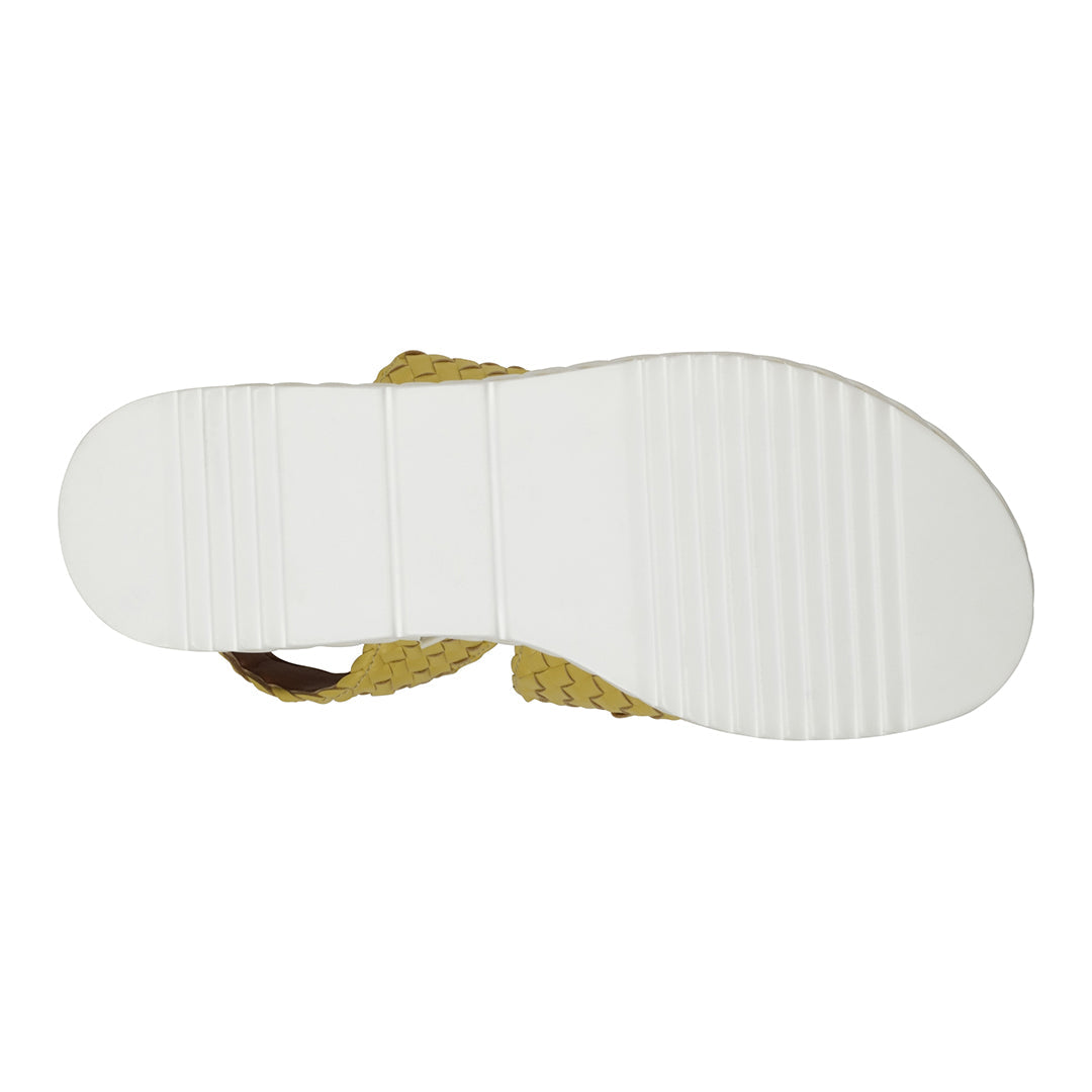 GC Shoes Gallant Mustard Double Band Slingback Platform Sandals