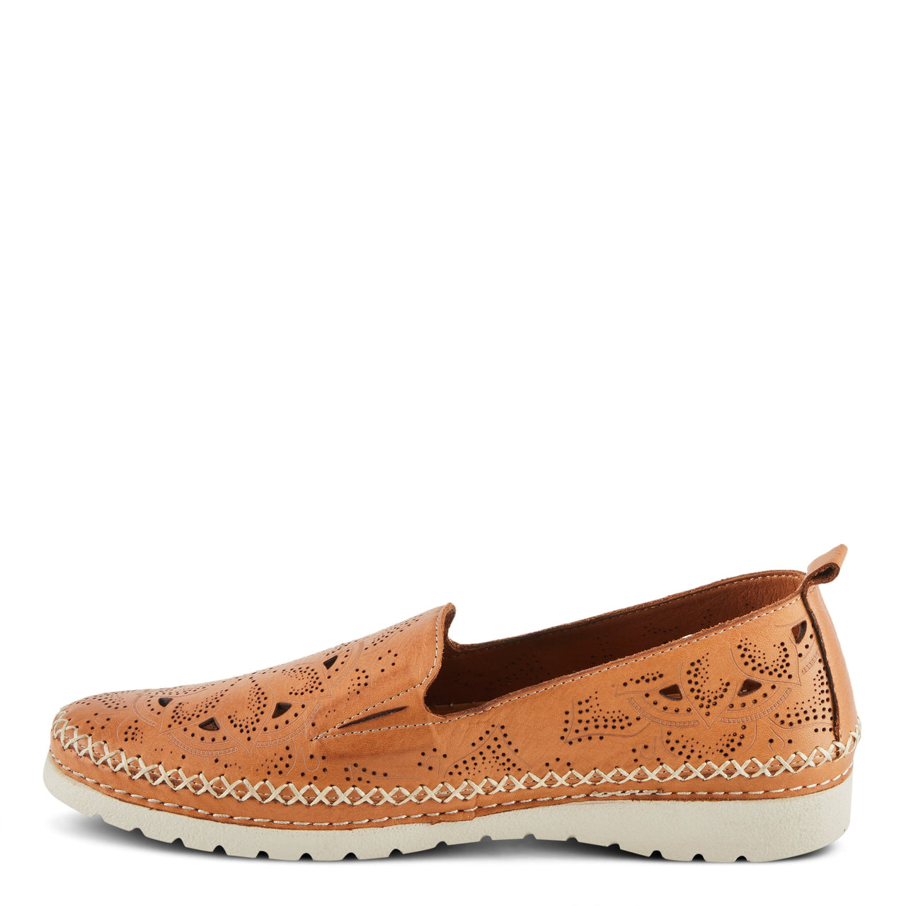 Versatile tan leather shoes with a comfortable block heel
