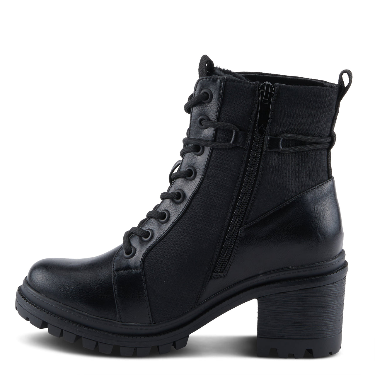 PATRIZIA GOGA BOOTS in black leather with lace-up design, perfect for casual wear