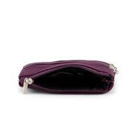 Thumbnail for  SPRING STEP Leather Wallet in vibrant magenta with convenient outer slip pocket and embossed logo