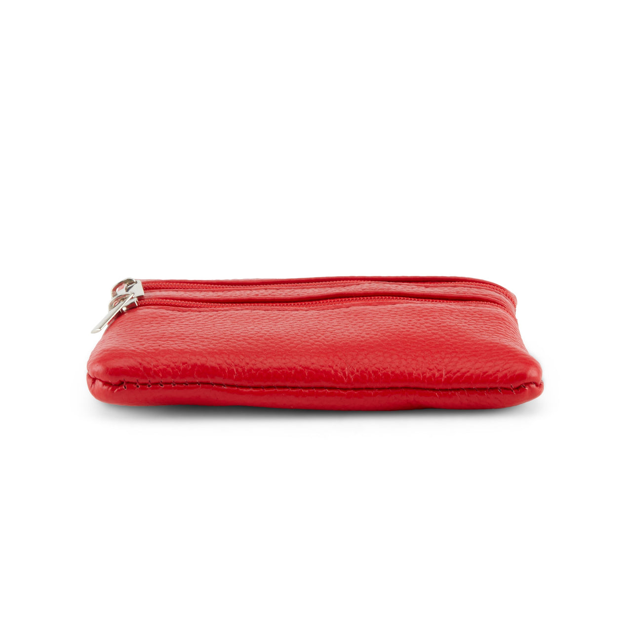  SPRING STEP Leather Wallet in burnt orange with contrast stitching and secure zip-around closure