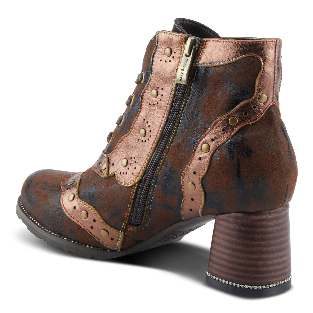 Pair of handcrafted leather L'ARTISTE HAISLEY BOOTS with intricate floral design