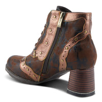 Thumbnail for Pair of handcrafted leather L'ARTISTE HAISLEY BOOTS with intricate floral design