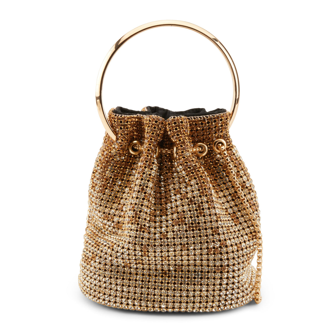 Stylish and elegant AZURA HB-BAGAGOLD handbag in shimmering gold color