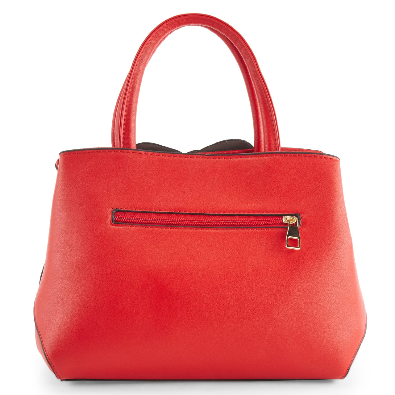 L'ARTISTE HB-BLOOM HANDBAG in vibrant red with floral embroidery and adjustable shoulder strap